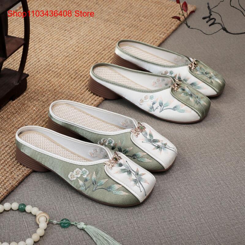 Ethnic Fashion - Новые вышитые домашние тапочки для женщин,