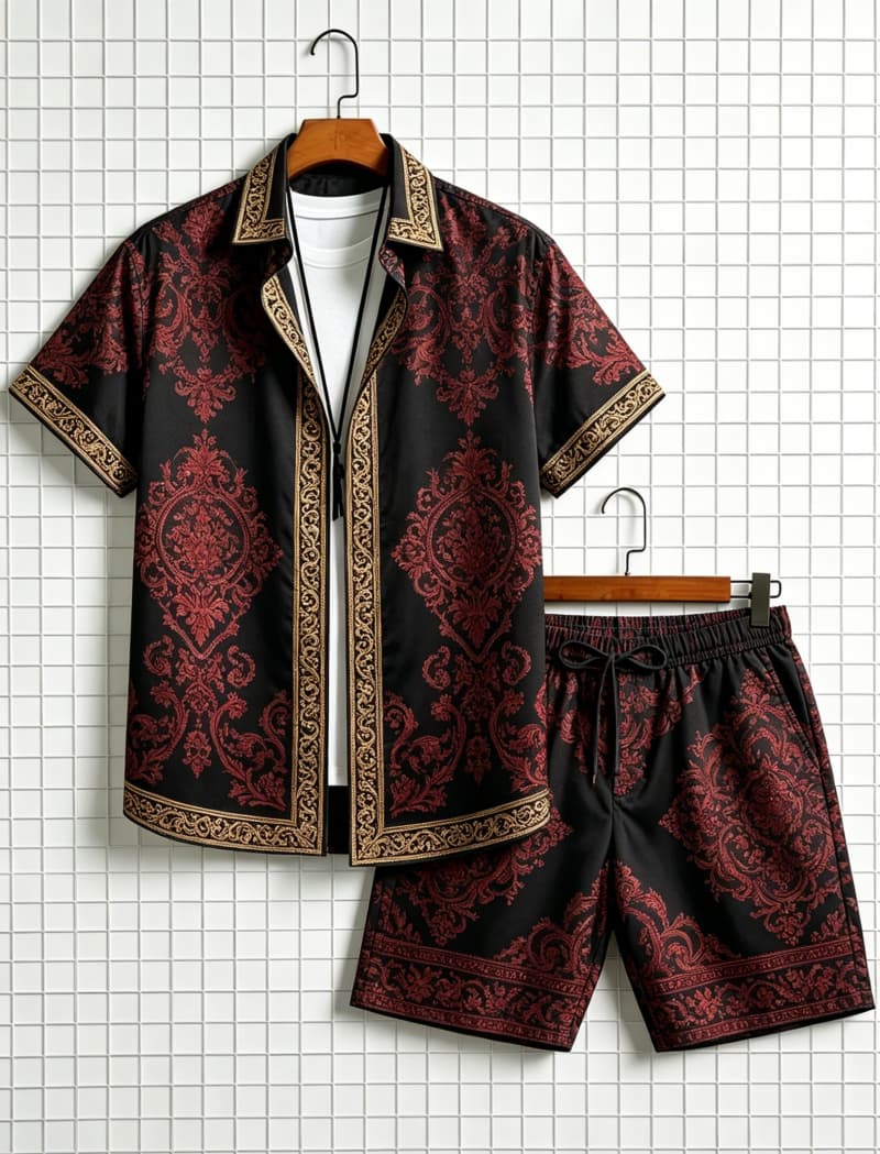 Ethnic Fashion - Мужской комплект из рубашки с коротким